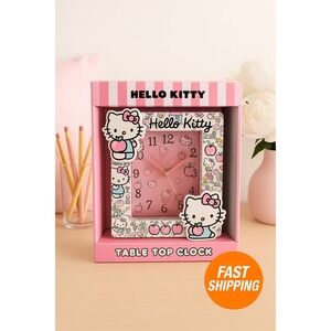 Sanrio Hello Kitty Tabletop Clock – Pink Desk/Nightstand Décor, New in Box